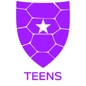 Purple Starshell Student Shield Icon with text "Teens"